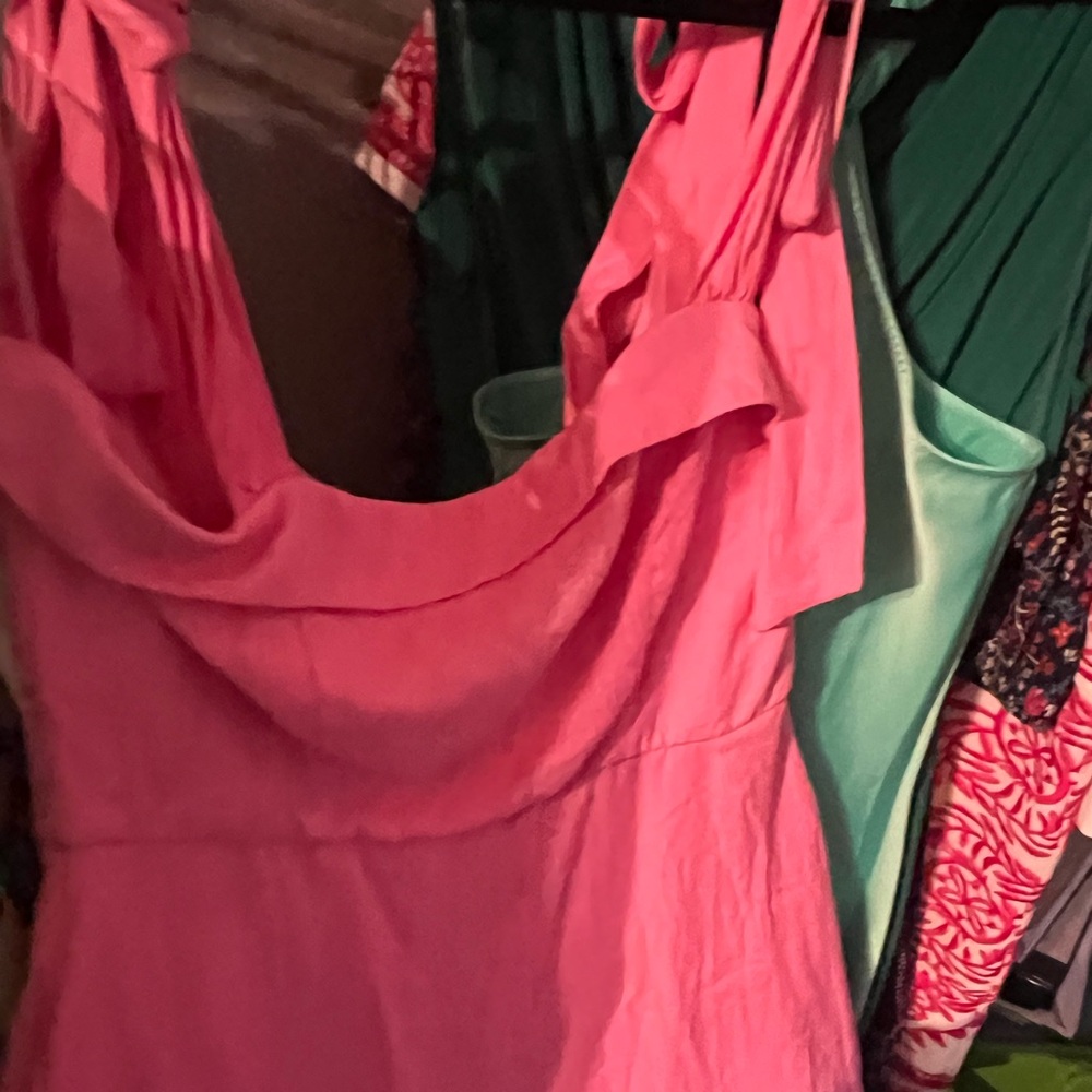 BNWT pink cotton bow detail mini dress Fransesca’s XL